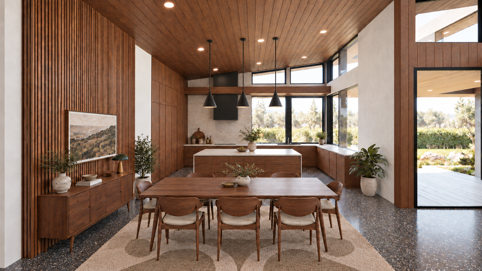 Kitchen rendering with pale backsplash and light countertops